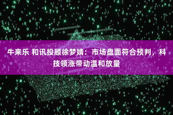 牛来乐 和讯投顾徐梦婧：市场盘面符合预判，科技领涨带动温和放量